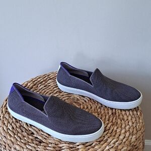 Rothy's Womens Original Slip-On Grey Knit Stretch Athleisure Loafer Sneakers 8.5